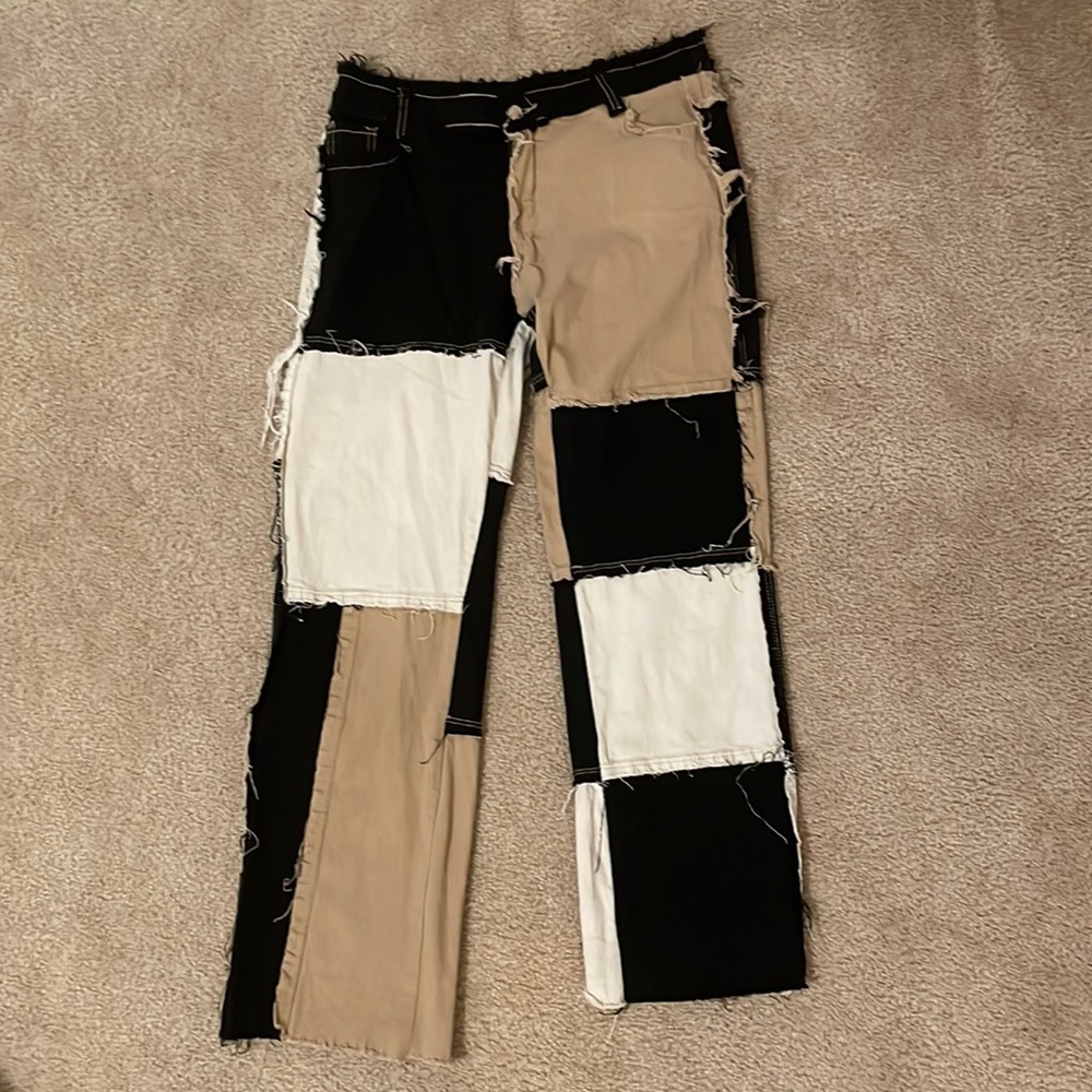 Multicolor stichwork pants